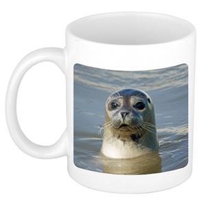 Dieren Grijze Zeehond Foto Mok 300 Ml - Cadeau Beker / Mok Zeehonden Liefhebber