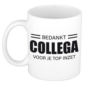 1x Stuks Collega Cadeau Mok / Beker Bedankt Collega Voor Je Top Inzet - Werknemer/ Personeel Cadeau