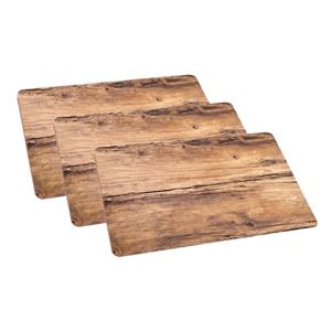 Set Van 4x Stuks Placemats Eikenhout Opdruk 44 X 28,5 Cm - Tafel Dekken