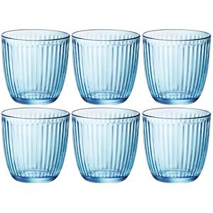 12x Stuks Waterglazen/sapglazen Blauw 290 Ml - Glazen / Drinkglazen