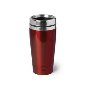 Warmhoudbeker/warm Houd Beker Metallic Rood 450 Ml - Rvs Isoleerbeker/thermosbekers Reisbekers Voor Onderweg