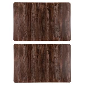 Set Van 4x Stuks Tafel Placemats Donker Hout Kleur 43 X 28 Cm Van Kunststof