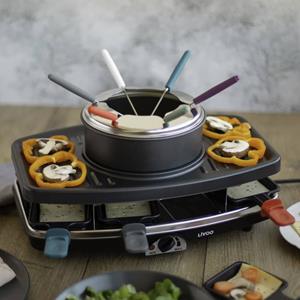 LIVOO 3in1 Raclette Grill Fondue Kombi 8 Personen Raclettegrill 1100 Watt DOC233-"68253642"