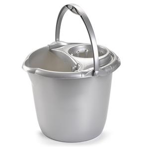 Zilver Grijze Dweilemmer/mopemmer 15 Liter 38 X 34 Cm - Vloer Reinigen - Kunststof/plastic Dweil Emmer