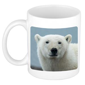Dieren Grote Ijsbeer Foto Mok 300 Ml - Cadeau Beker / Mok Ijsberen Liefhebber