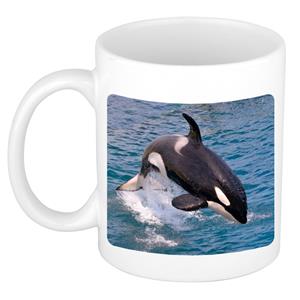 Dieren Grote Orka Foto Mok 300 Ml - Cadeau Beker / Mok Orka Walvissen Liefhebber