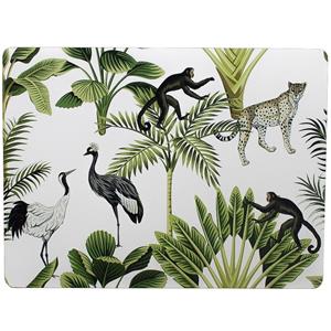 Rechthoekige Placemat Jungle Print Wit Kurk 30 X 40 Cm - Placemats/onderleggers - Tafeldecoratie