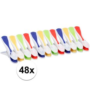 Gekleurde Wasknijpertjes 48 Stuks - Plastic Knijpers / Wasspelden