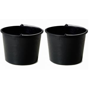 Pakket Van 2x Stuks Bouwemmers / Specie Emmers 20 Liter Met 