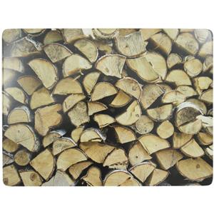 Rechthoekige Placemat Openhaard Hout Print Kurk 30 X 40 Cm - Placemats/onderleggers - Tafeldecoratie