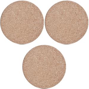 3x Kurken Pannenonderzetters Rond Lichtbruin 26 X 1 Cm - Pannen/schalen Onderzetters Van Kurk