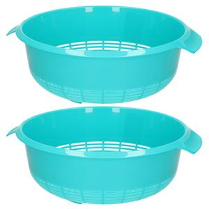 2x Kunststof Vergiet Aqua Blauw - 37 X 23 X 9 Cm - Plastic Vergieten Keuken Accessoires