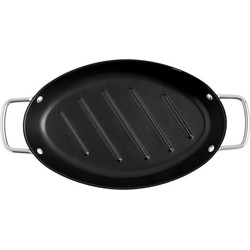 Orange85 Grillpan - Ovaal - Barbecue - Anti Aanbak - Met Handvaten - Metaal - Zwart