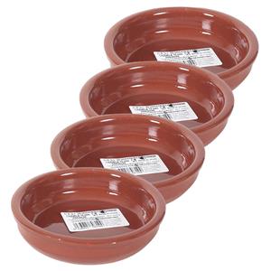 4x Tapas Schaaltjes Bruin/ Terracotta 12 Cm - Tapas/creme Brulee Ovenschaaltjes/serveerschaaltjes