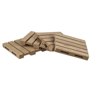 4x Stuks Houten Pallet Glazen Onderzetters 10 X 10 Cm