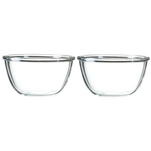 2x Salade Schalen/slakommen Van Glas 24 Cm - Schalen En Kommen - Keuken Accessoires