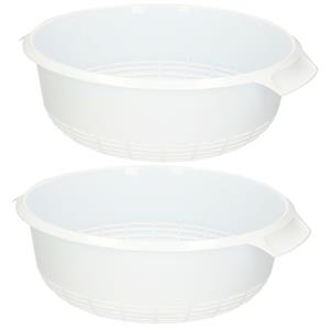 2x Stuks 1x Kunststof Vergiet Wit - 37 X 23 X 9 Cm - Plastic Vergieten Keuken Accessoires