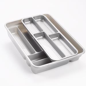 Bestekbak/bestekhouder Zilver - 2 Lagen - 40 X 30 X 7 Cm - Keuken Opberg Accessoires