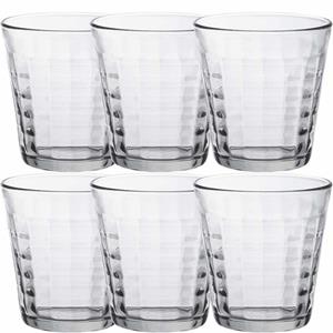 6x Drinkglazen/waterglazen Prisme Transparant 275 Ml - Koffie/thee Glazen Prisme 275 Ml