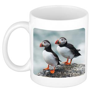 Dieren Papegaaiduiker Vogel Foto Mok 300 Ml - Cadeau Beker / Mok Vogels Liefhebber