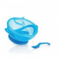 Nuby Kom Met Zuigring Junior 20 Cm Blauw 3-delig