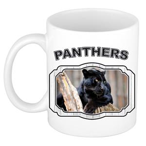 Dieren Liefhebber Zwarte Panter Mok 300 Ml - Kerramiek - Cadeau Beker / Mok Panters Liefhebber