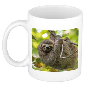 Dieren Luiaard Foto Mok 300 Ml - Cadeau Beker / Mok Luiaards Liefhebber