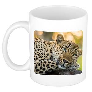 Dieren Luipaard Foto Mok 300 Ml - Cadeau Beker / Mok Jaguars/ Luipaarden Liefhebber