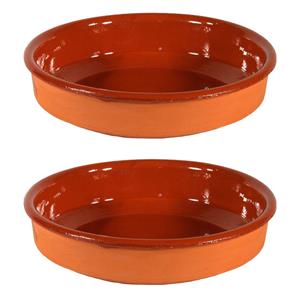 2x Tapas Schalen Bruin/ Terracotta 21 Cm - Tapas Serveerschalen/borden