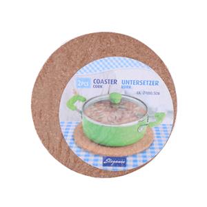 2x Ronde Onderzetters Van Kurk 18 Cm - Pannen Onderzetters Van Kurk