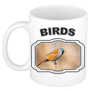 Dieren Liefhebber Baardmannetje Vogel Mok 300 Ml - Kerramiek - Cadeau Beker / Mok Vogels Liefhebber