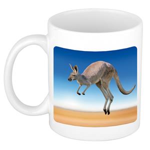 Dieren Kangoeroe Foto Mok 300 Ml - Cadeau Beker / Mok Kangoeroes Liefhebber