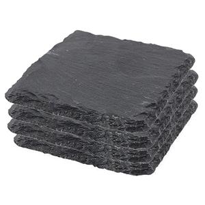 8x Leisteen Onderzetters 10 X 10 Cm - Kaarsenplateaus - Glazen Onderzetters