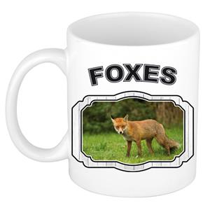 Dieren Liefhebber Bruine Vos Mok 300 Ml - Kerramiek - Cadeau Beker / Mok Vossen Liefhebber