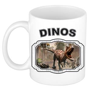 Dieren Liefhebber Carnotaurus Dinosaurus Mok 300 Ml - Kerramiek - Cadeau Beker / Mok Dinosaurussen Liefhebber