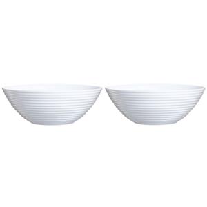 2x Salade Schalen/slakommen Van Wit Glas 27 Cm - Schalen En Kommen - Keuken Accessoires