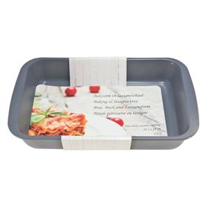 1x Grijze Rechthoekige Glazen Ovenschaal 1,8 Liter 29,5 X 18 X 5 Cm - Ovenschotel Schalen - Bakvorm - Ovenschalen