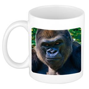 Dieren Stoere Gorilla Foto Mok 300 Ml - Cadeau Beker / Mok Gorilla Apen Liefhebber