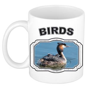Dieren Liefhebber Fuut Vogel Mok 300 Ml - Kerramiek - Cadeau Beker / Mok Vogels Liefhebber