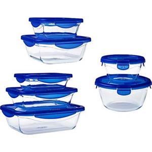 Cook & Go Schaal Met Deksel - Set Van 7 Stuks - Glas - Pyrex