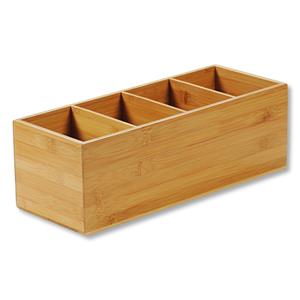 Decopatent Bestekbak FSC Bamboe hout - Staande Bestekhouder - Bestekbakje houder - Bestek bak organizer- Bestekcassette - 35 x 14 x 12 Cm