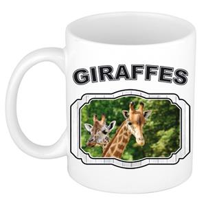 Dieren Liefhebber Giraffe Mok 300 Ml - Kerramiek - Cadeau Beker / Mok Giraffen Liefhebber