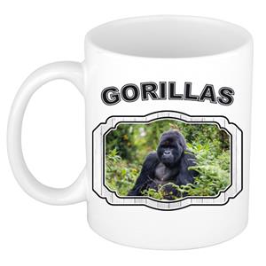 Dieren Liefhebber Gorilla Mok 300 Ml - Kerramiek - Cadeau Beker / Mok Gorilla Apen Liefhebber