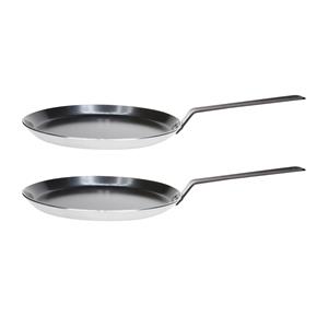 Set Van 2x Stuks Aluminium Professionele Pannekoekenpan Met Anti-aanbak Laag 25 Cm