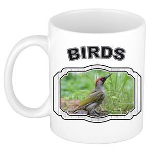 Dieren Liefhebber Groene Specht Mok 300 Ml - Kerramiek - Cadeau Beker / Mok Vogels Liefhebber