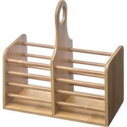 Decopatent Bestek Organizer - Bamboe Hout - 2 Grote Vakken - Keuken