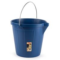 Blauwe Schoonmaakemmer/huishoudemmer 12 Liter 31 X 31 Cm -Kunststof/plastic Emmer Met Metalen Hengsel