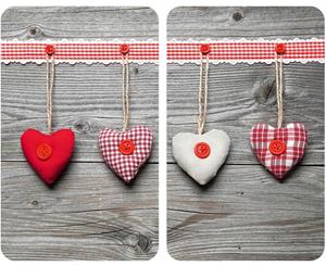 Wenko Afdekplaten Hearts 52 X 30 Cm Glas Grijs 2 Stuks