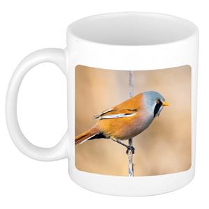 Dieren Baardmannetje Vogel Foto Mok 300 Ml - Cadeau Beker / Mok Vogels Liefhebber