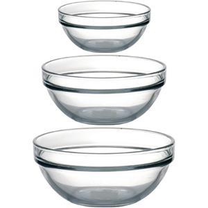 Glazen Keuken Schaaltjes/kommetjes Set 6 Stuks In 3 Formaten 20-26-29 Cm - Saus/serveer/groente/snacks